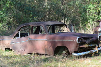 Abandoned car in park