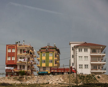 Residential buildings against clear sky