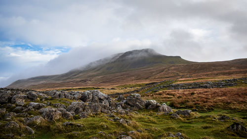 Scenic view of mountains against sky