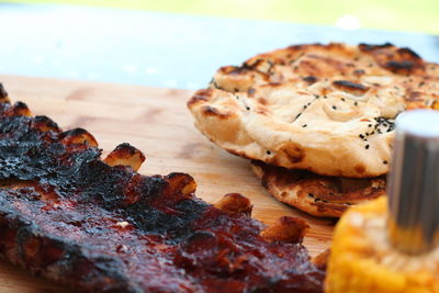Close-up of food on table