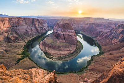 Scenic view of rock formations against sky