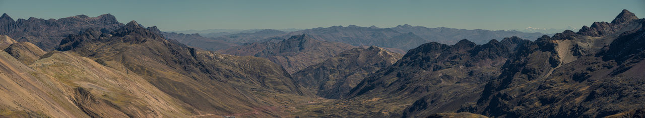 Panoramic view of rocky mountains against sky