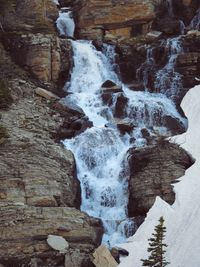 Scenic view of waterfall