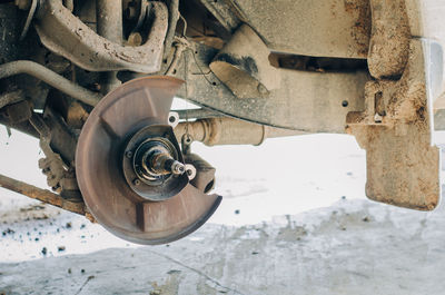 Close-up of old machine part