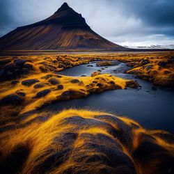 Scenic view of mountains against sky