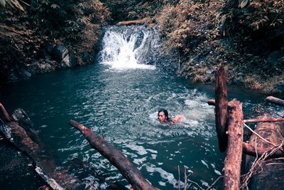 Swimming in the river mountains