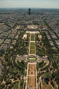 High angle view of buildings in city