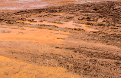 High angle view of arid landscape