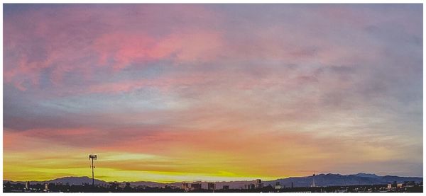 Scenic view of cloudy sky at sunset