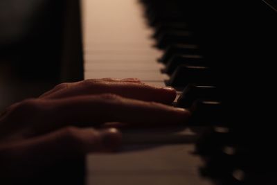 Close-up of cropped piano