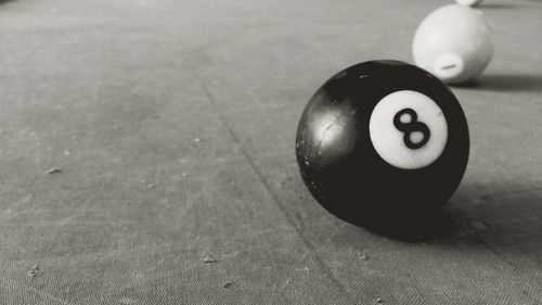 High angle view of ball on table