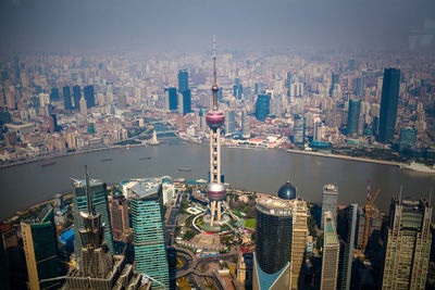 High angle view of cityscape