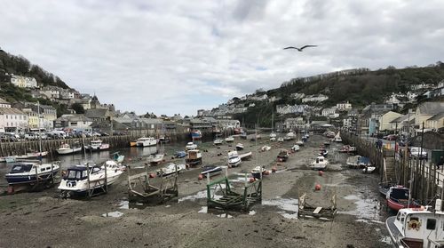 Harbour and boats at low tide