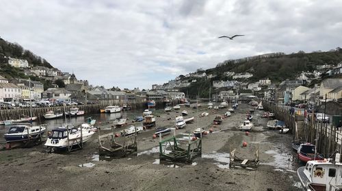 Harbour and boats at low tide