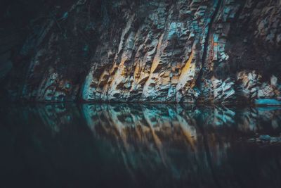 Reflection of rock formation in water
