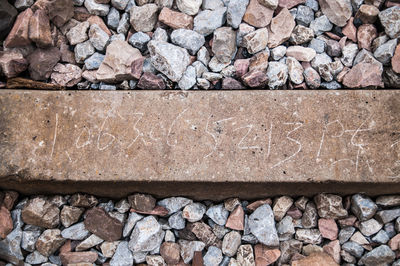 Close-up of stones on rock