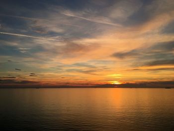 Scenic view of sunset over sea