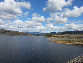 Scenic view of landscape against cloudy sky