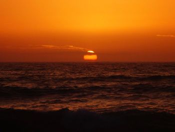 Scenic view of sea at sunset