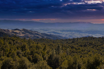 Scenic view of landscape against sky during sunset