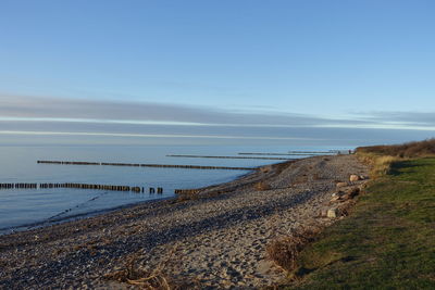 Scenic view of beach against sky