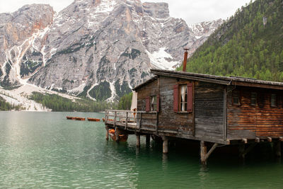 Scenic view of lake and mountains