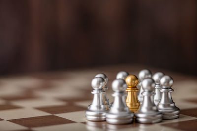 Close-up of chess pieces