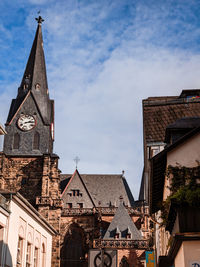 Low angle view of buildings against sky