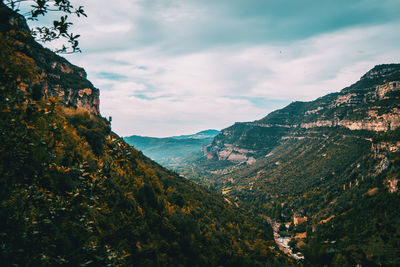 Scenic view of mountains against sky