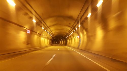 Empty illuminated tunnel