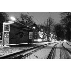 Railroad track at night