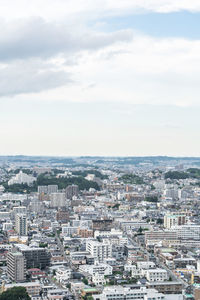 High angle view of townscape against sky