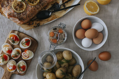 Table set for easter meal