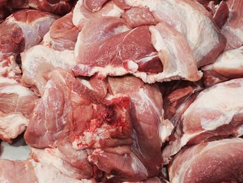 Full frame shot of meat for sale in market