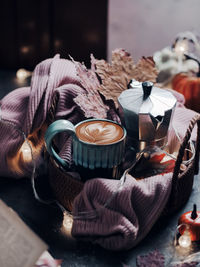 A cup of coffee on the table