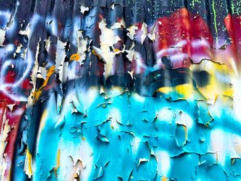 Full frame shot of multi colored wall