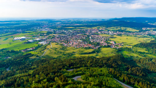 Aerial view of landscape against sky