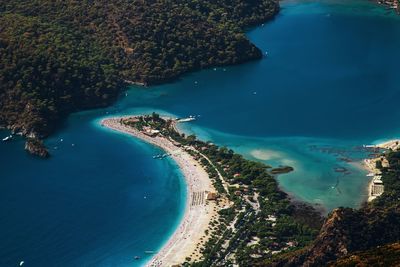 High angle view of beach