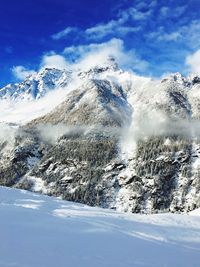 Scenic view of snowcapped mountains