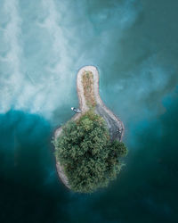 Aerial view of island on sea
