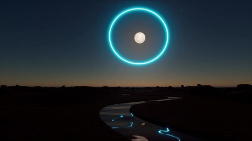 Scenic view of moon against sky at night