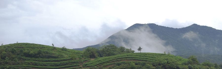 Panoramic view of mountains against sky