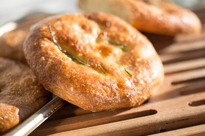 Close-up of bread on table