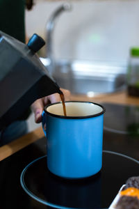 Close-up of tea cup on table