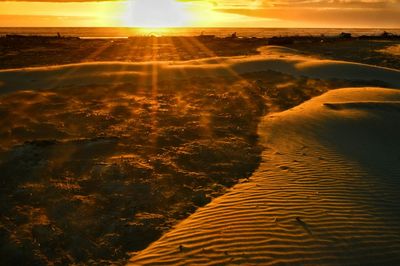 Scenic view of landscape at sunset