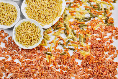 High angle view of food on table