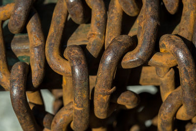 Close-up of rusty chain