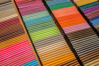 Full frame shot of colorful fabric for sale
