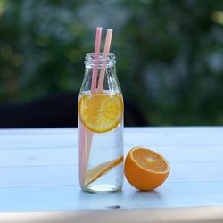 Close-up of drink in glass on table