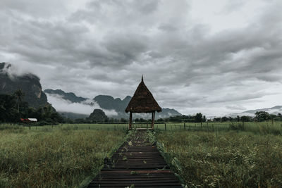 Green rice field and mountain background, vang vieng ,laos